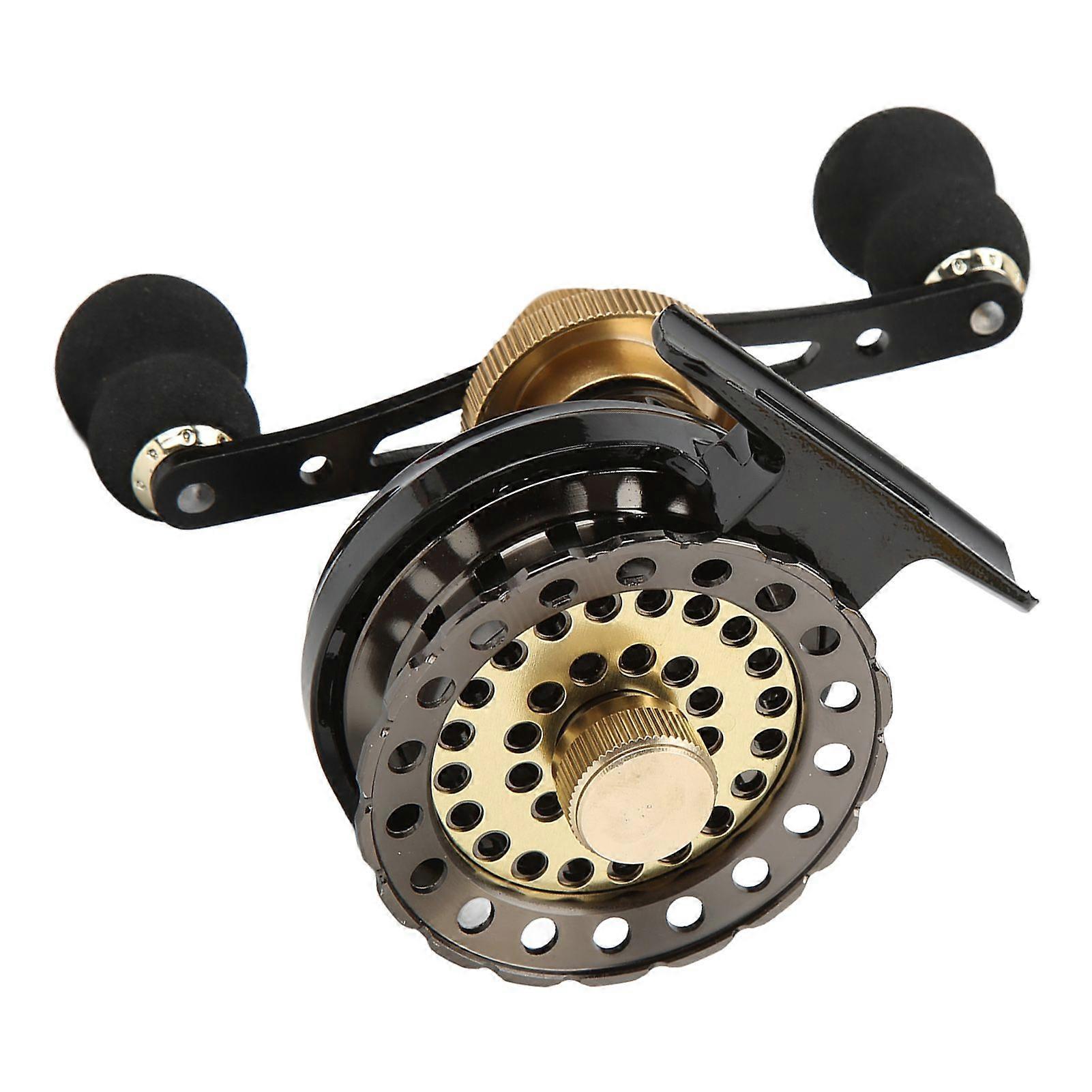 2.6:1 Right Hand Fishing Reel CNC Double Color Wire Cup Full Metal Raft Wheel for Ice Fishing
