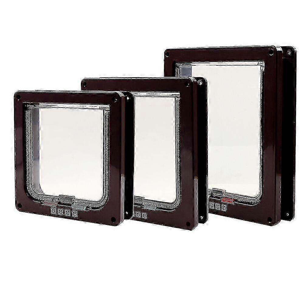 Four-way lockable pet door, multiple sizes, easy to install, suitable for cats and dogs