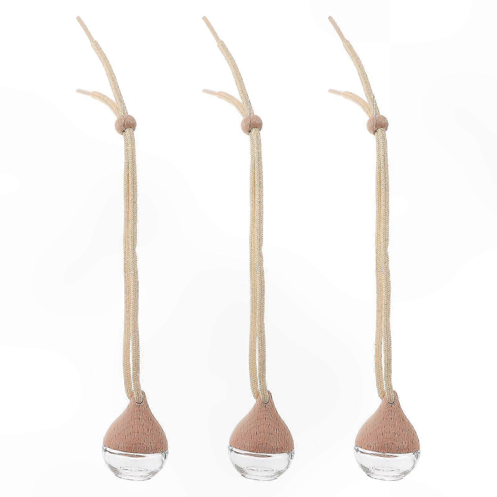 Glass Car Freshener Bottles with Wooden Lids for Oils