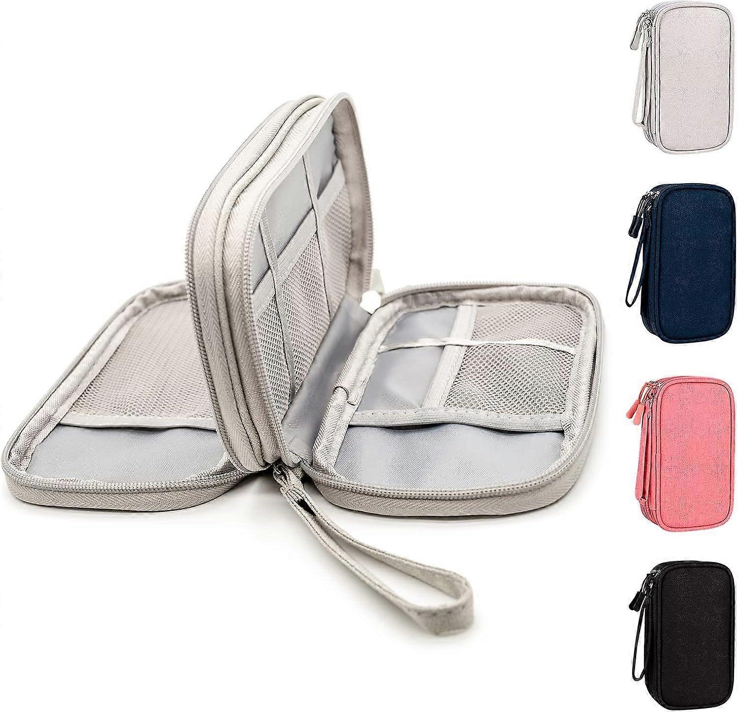 Cable Organizer Bag Waterproof Small Cable Bag Double Layer Hard Drive Bag Electronic