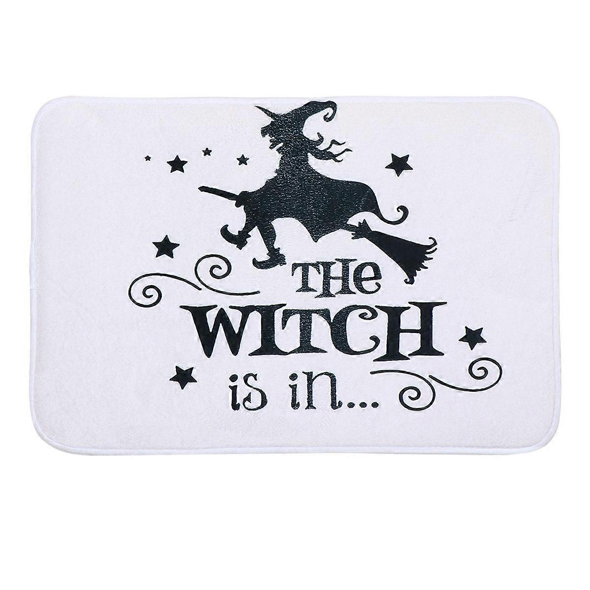 Halloween Witch Pattern Carpet for Entrance with Non-Slip Mat 1Pcs