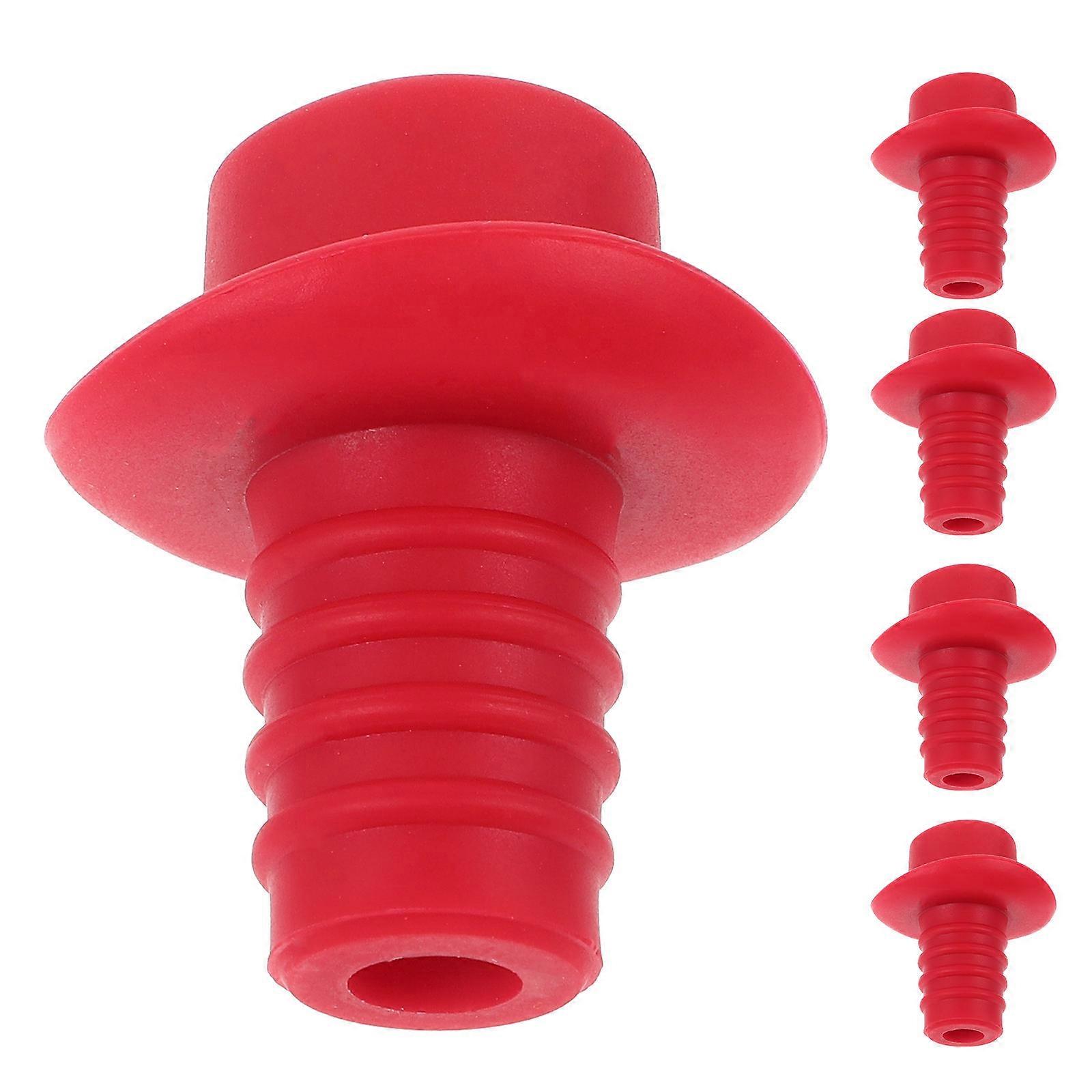Silicone for Beverage Sealing Safe Red Color Fits All Bottles 5 Pieces