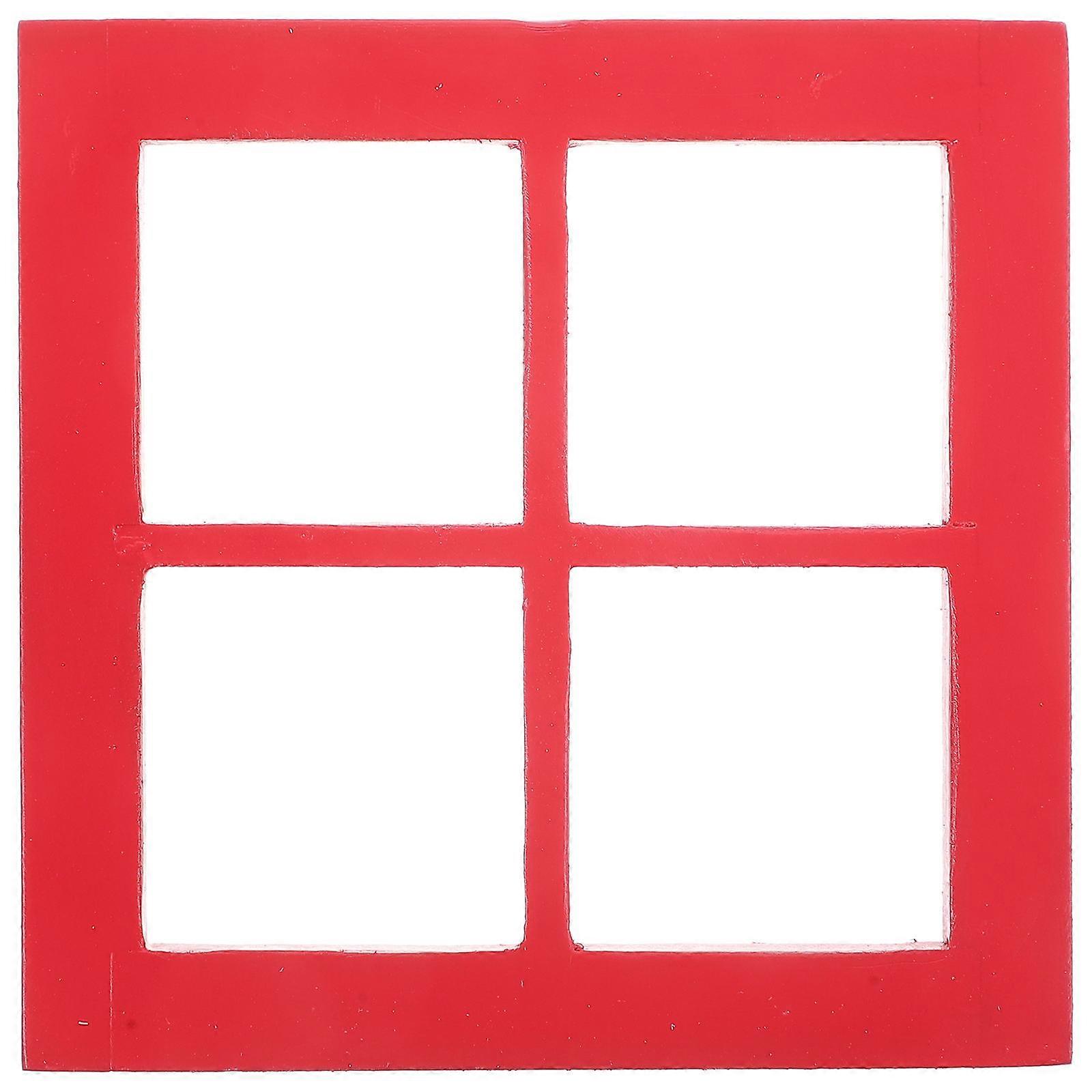 Sky-blue Wooden Miniature Window Model for Doll House Craft 6.5x4.5 Inches