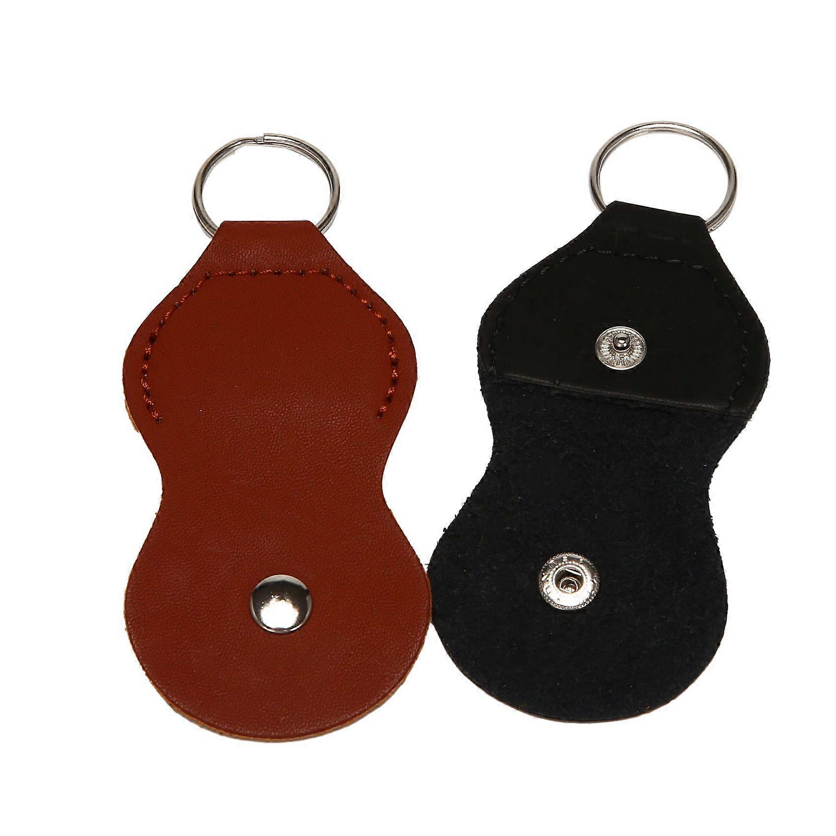 Guitar Picks Holder Case - Leather Plectrum Key Cases Bag ( - black,brown)