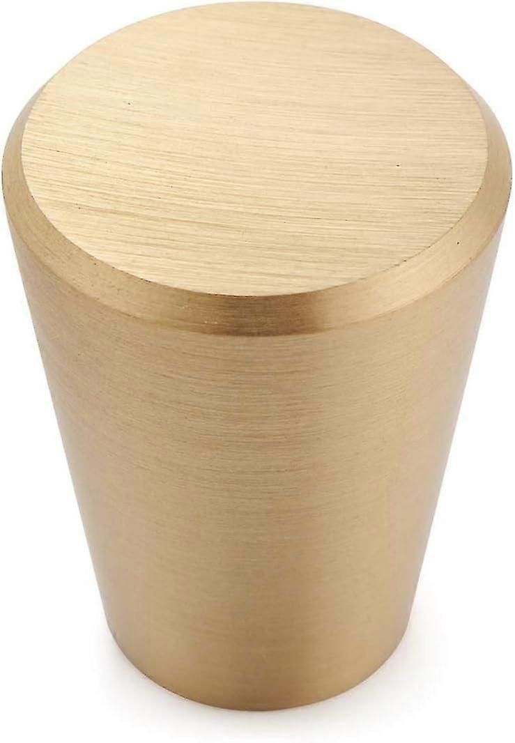 Set of 10 Gold Cabinet Knobs - Solid Brass Knob for Cupboards Drawers (20mm)