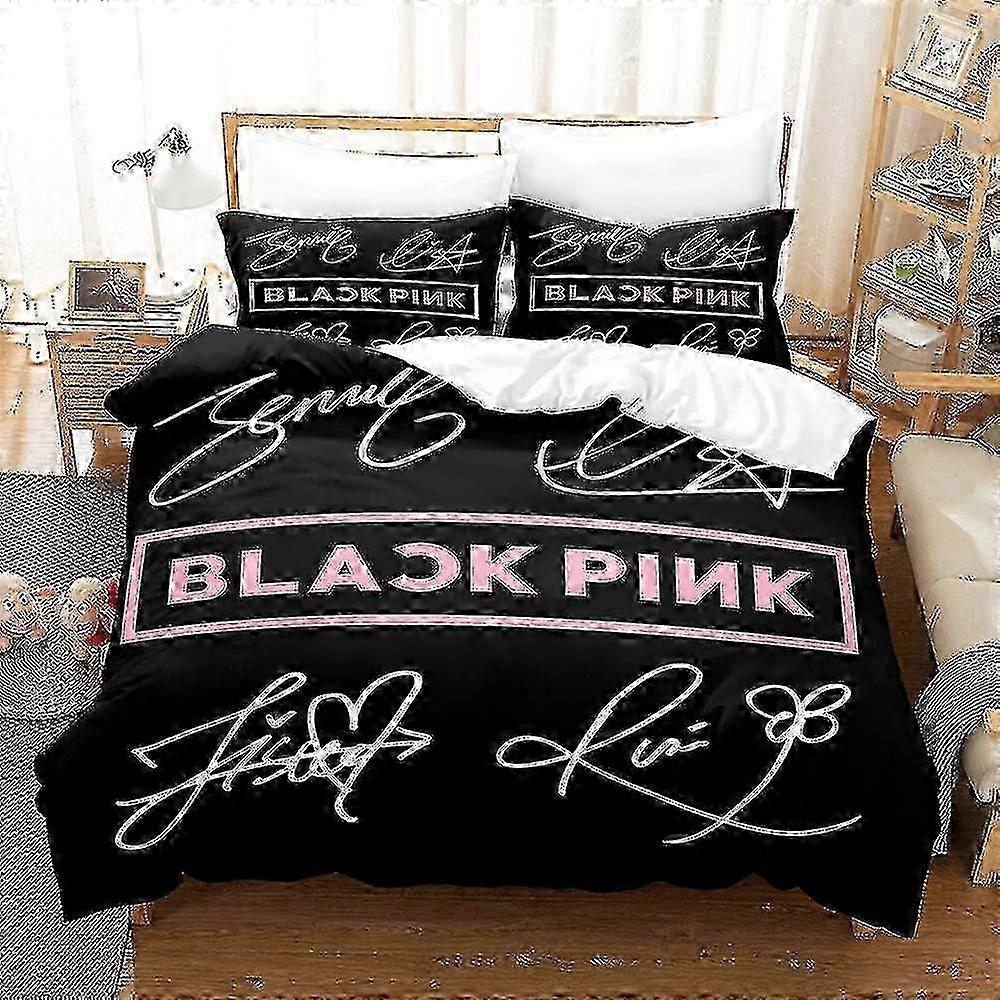 B08 Blackpink 3d trykt sengesett dynetrekk dynetrekk putetrekk barnegave p