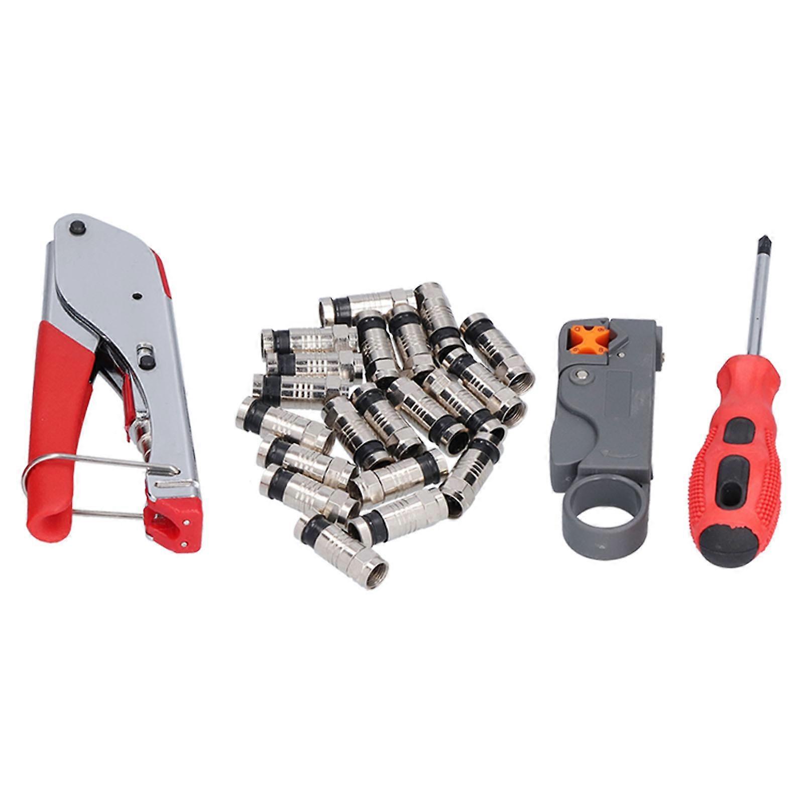 Coaxial Compression Tool Multifunctional Adjustable BNC Cable Crimper Kit for Audio Field