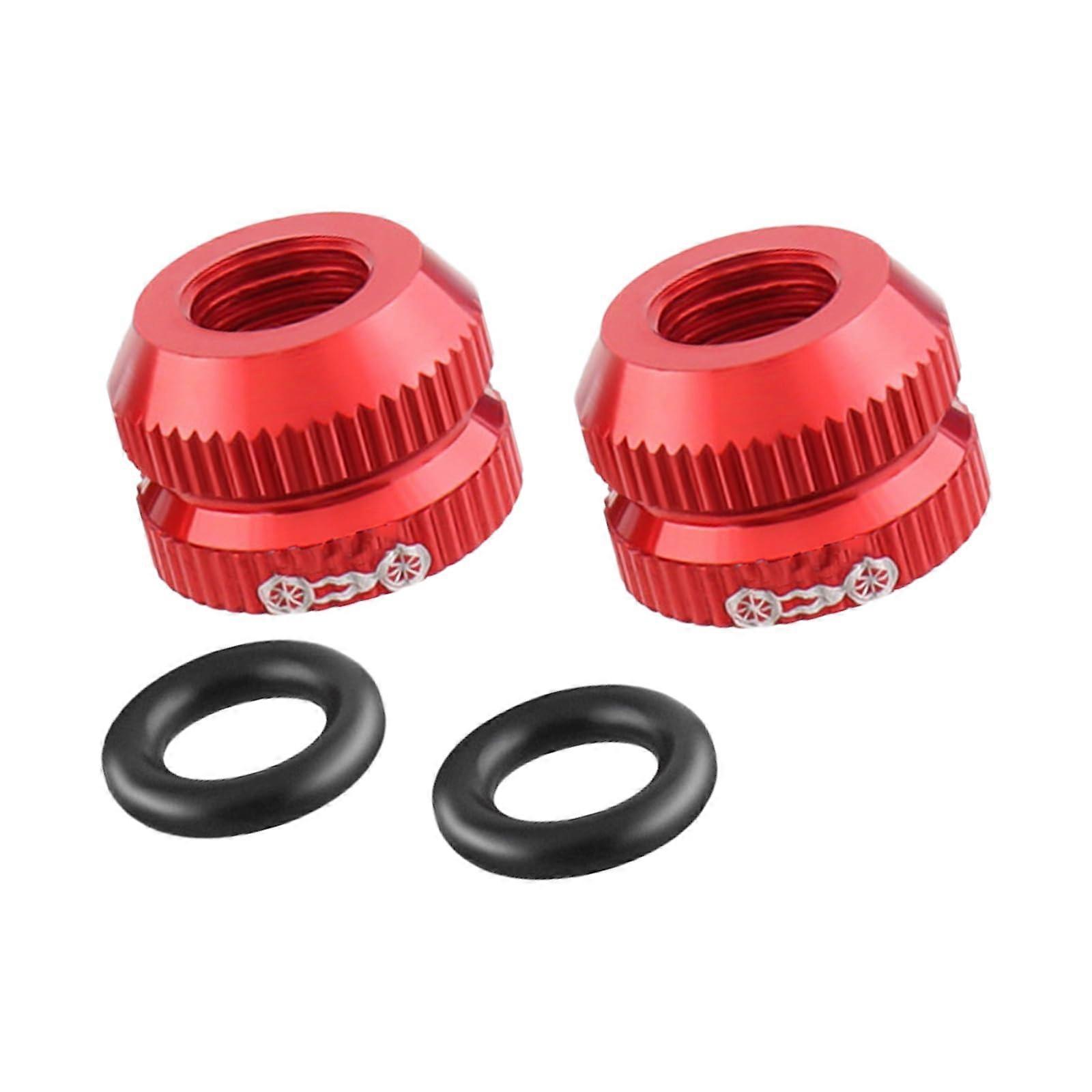Bicycle Valve Nut 2 Pack Hermetic Red Valve Covers Tool Compatible With Presta Schrader For Daily Commute
