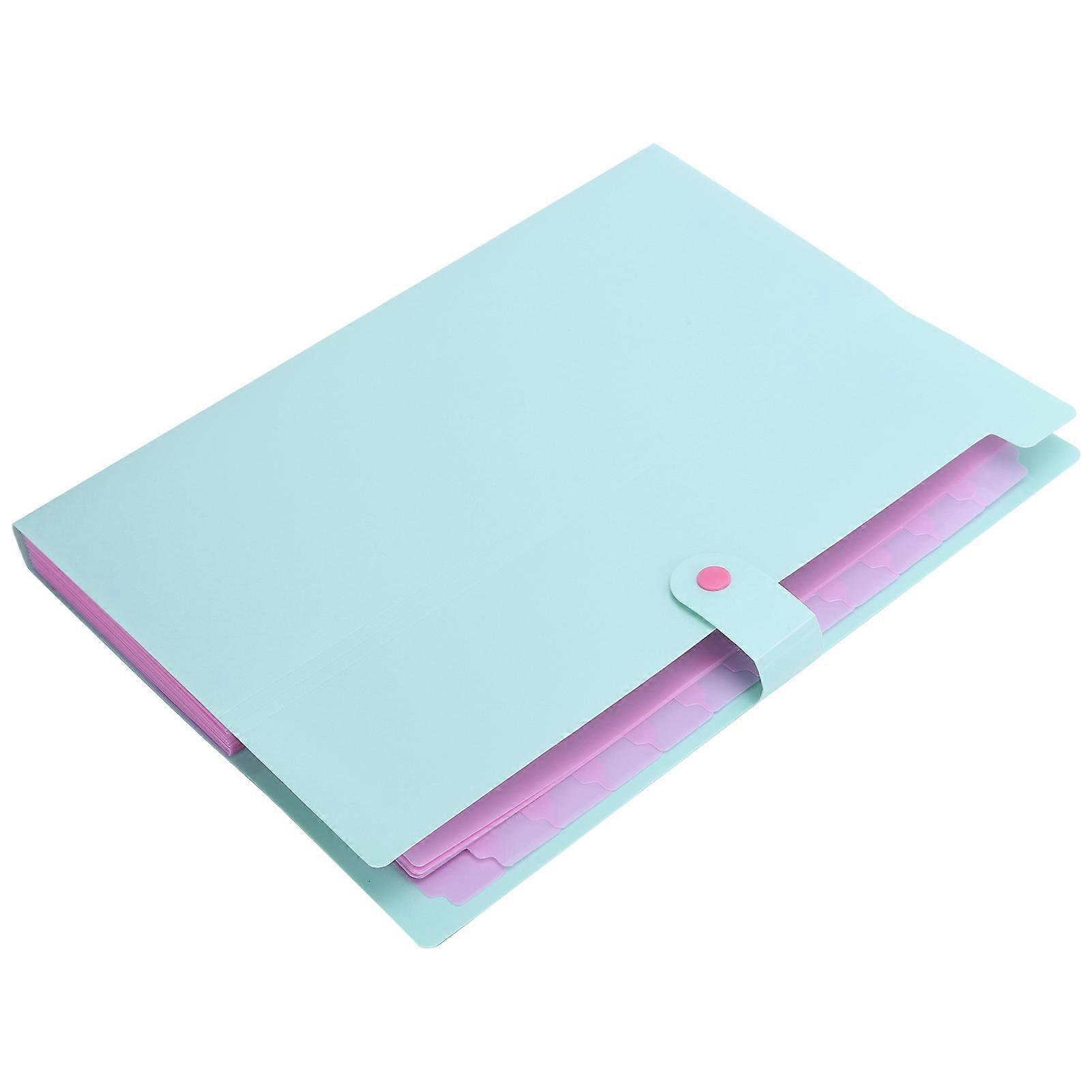 A4 Plastic File Folder Bag 12 Grids Document Organizer Green