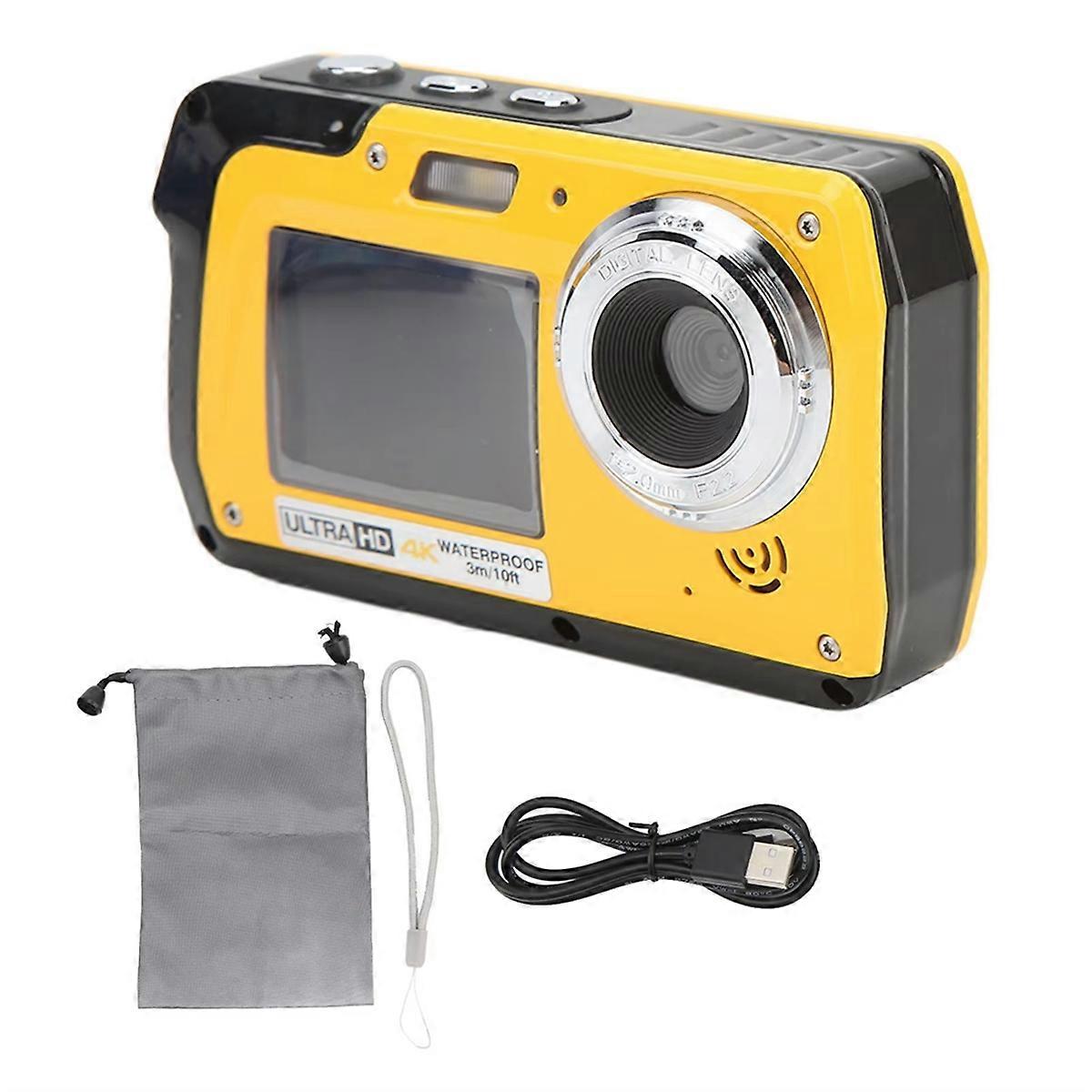 4K 56MP Dual Screen Digital Camera 18X Digital Zoom 10ft Waterproof Video Camera for Outdoor Underwater Video Camera