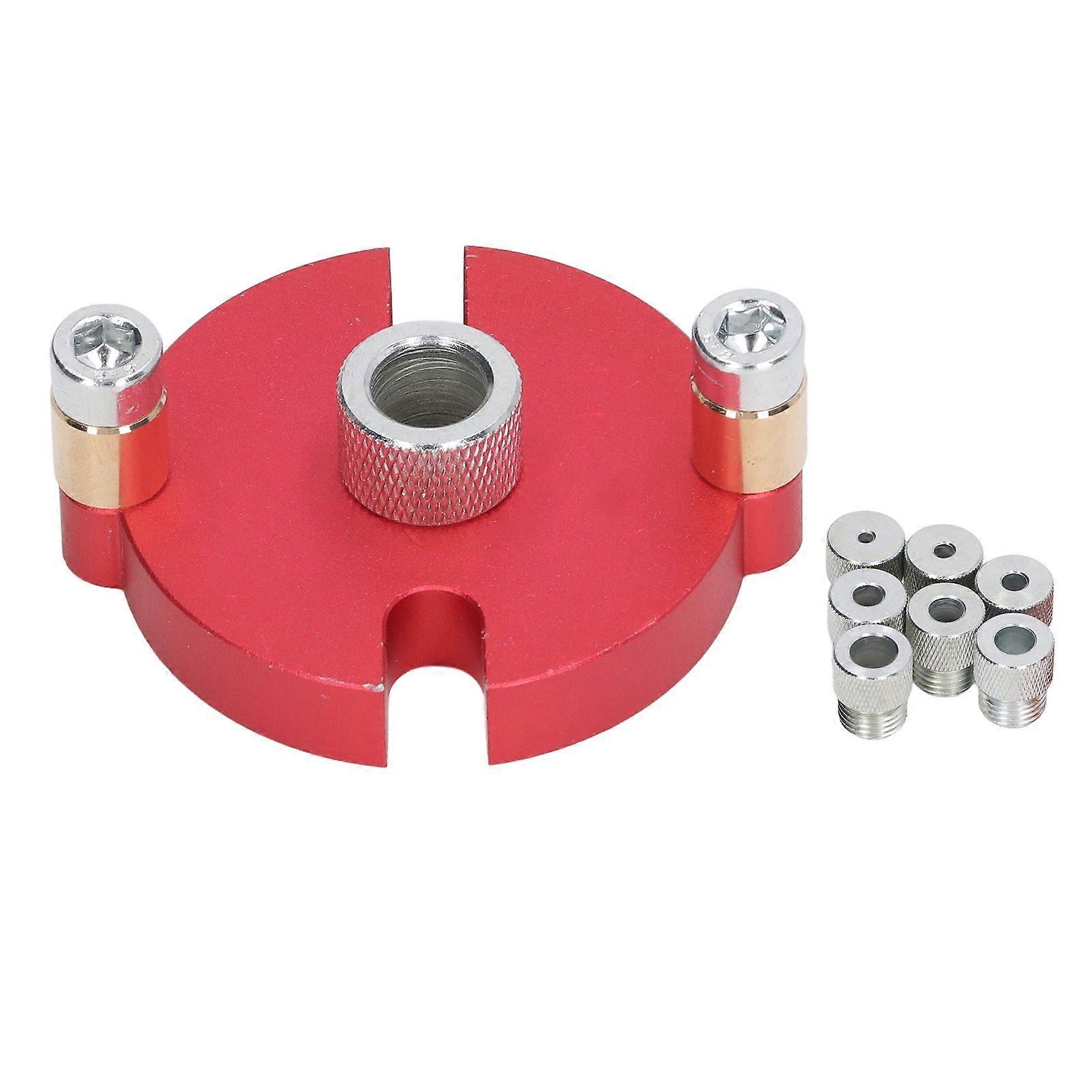 Self Center Dowel Jig Aluminum Alloy Hole Puncher Locator Precise Positioning Dowel Drill Guide with 8 Drill Bushings
