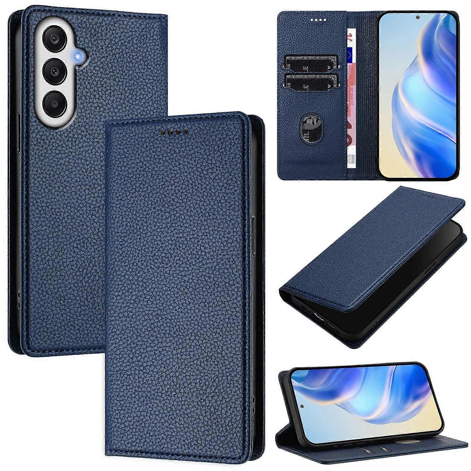 For Samsung Galaxy A25 5G (Global) (161.0 x 76.5 x 8.3mm) Wallet Case RFID Blocking Litchi Texture L