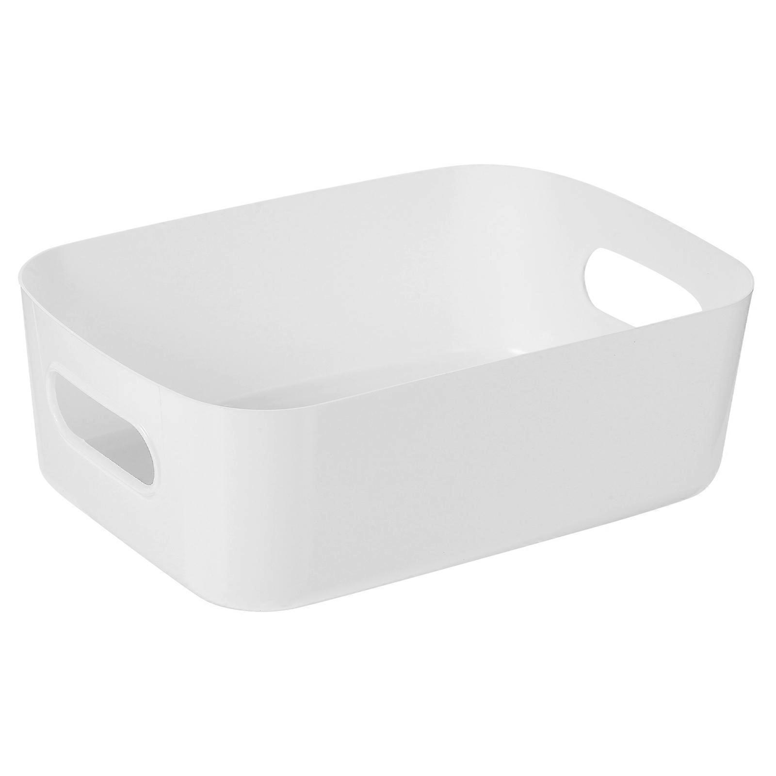 Bathroom Storage Basket Storage Bin 6Pcs White Rectangular Organization Office Workers