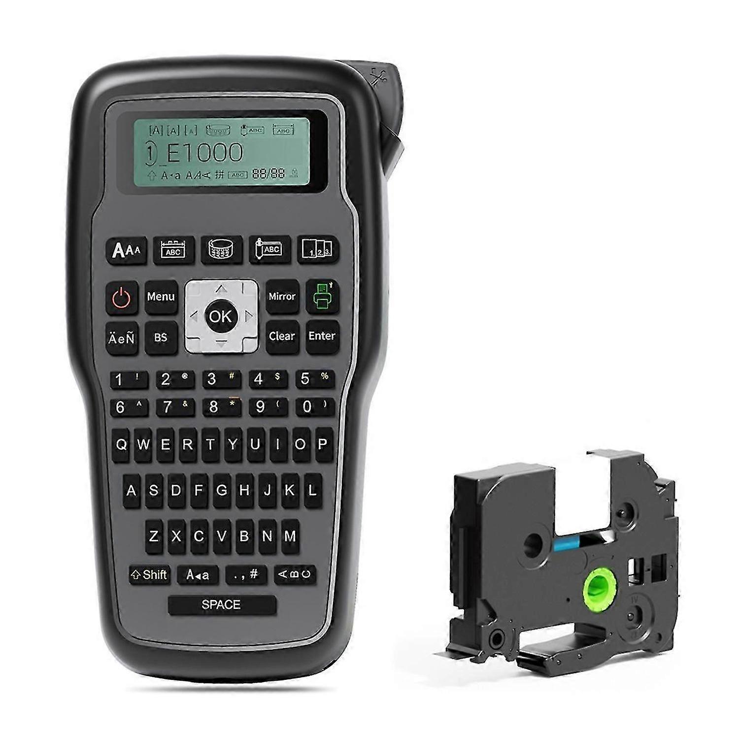 E1000 Label Maker Printer QWERTY Keyboard Gray