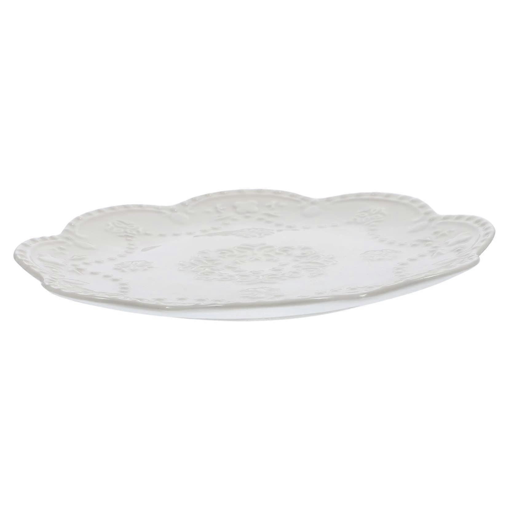 Embossed Lace Plate Dinner Plate Serving Platter For Party Appetizers Microwave Safe Vintage Style Dishware Tableware