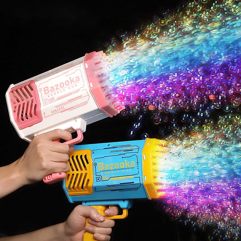 Bubble Gun Rocket 69 Holes Bubbles Machine Gun Launcher Shape Automatic