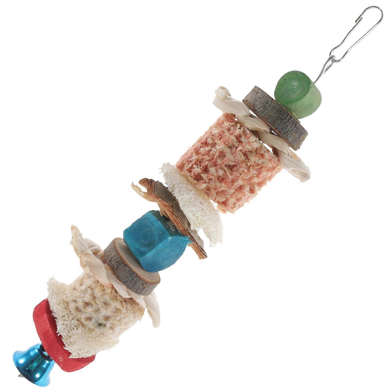 Foraging Toys for Parrots Wooden Bird Chewing Hanging Toy for Pet Use 3Pcs