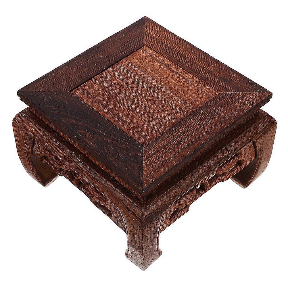 Wooden Vase Display Stand with Square Pedestal Base for Decor 2Pcs