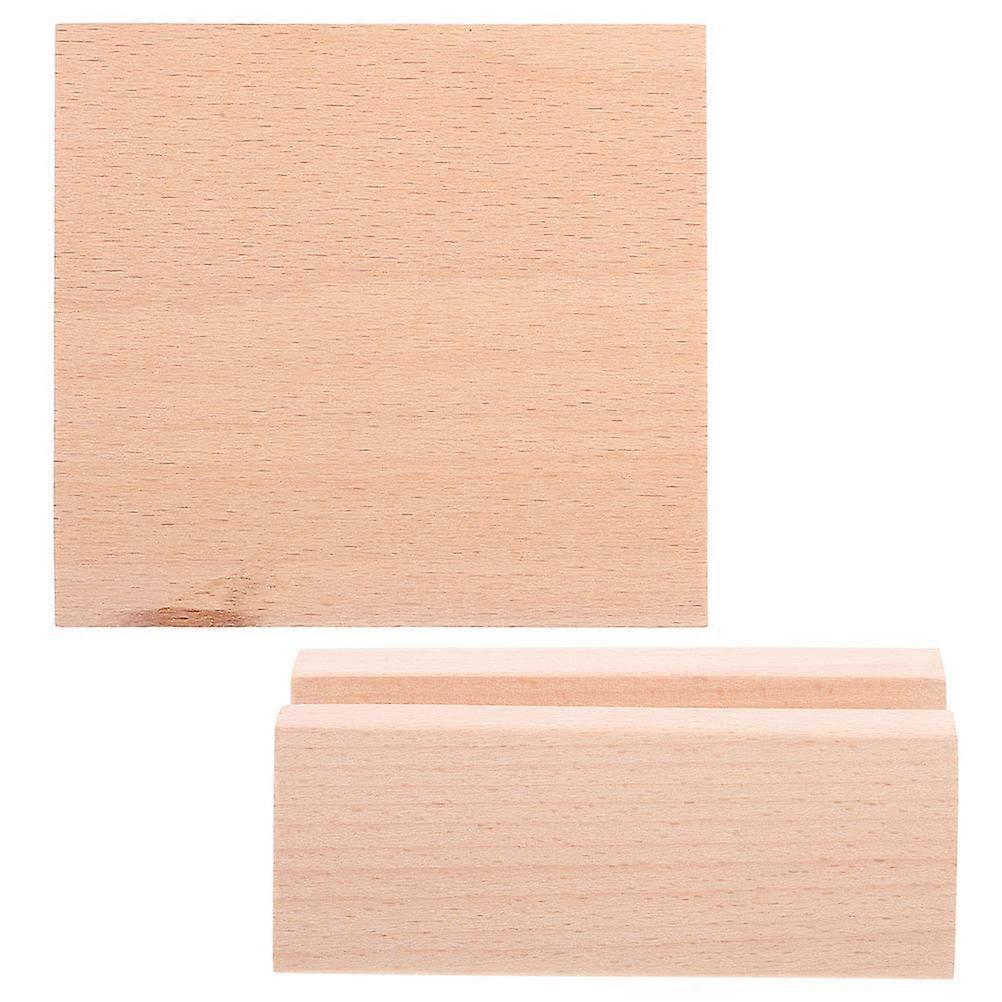Wooden Card Holder Stand for Notes with 5Pcs for Small Business