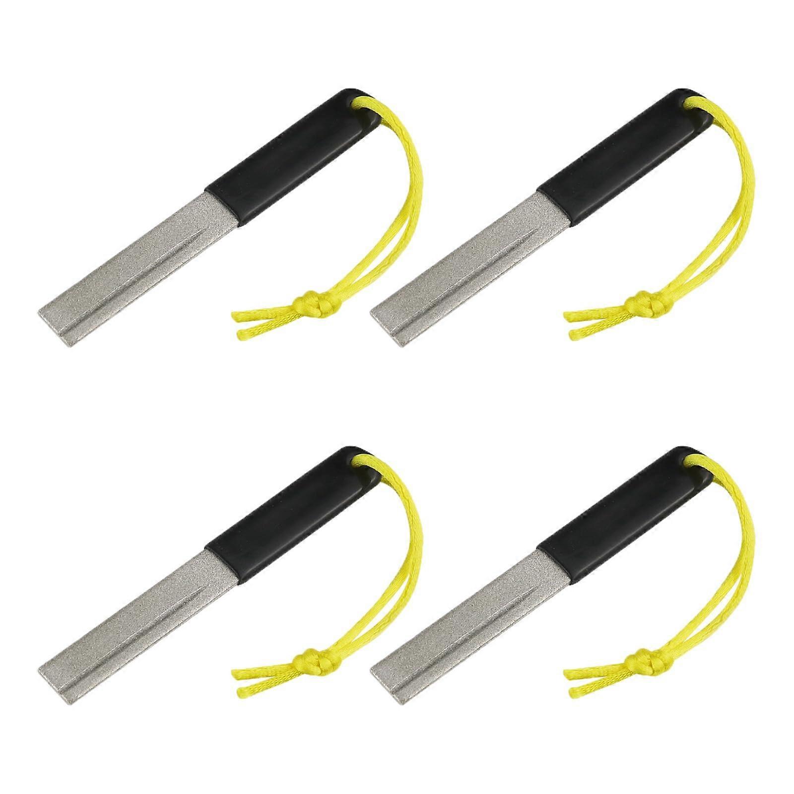 Fishing Sharpeners 4Piece Portable Handle DoubleSided Hook Sharpener For Fixing Hooks Polishing Lines Adjusting Drifts
