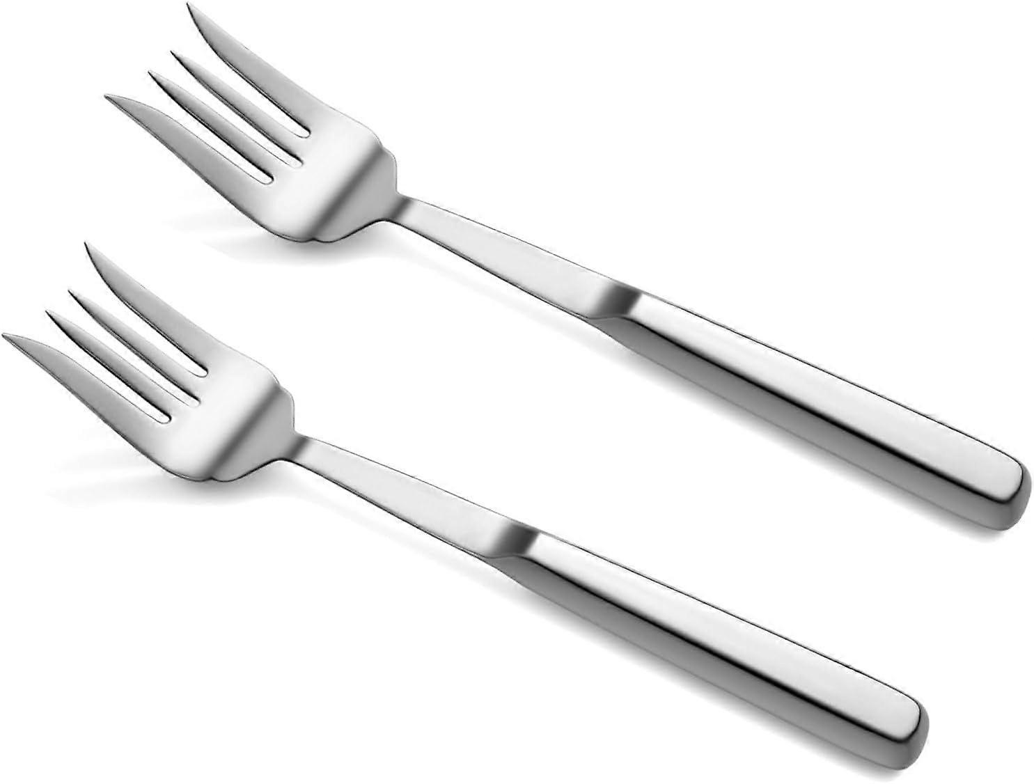 Soro Essentials - 2 Pcs Stainless Steel 4 Tine Buffet Forks with Hollow Handle, Mirror Polished, Elegant Serving Utensils