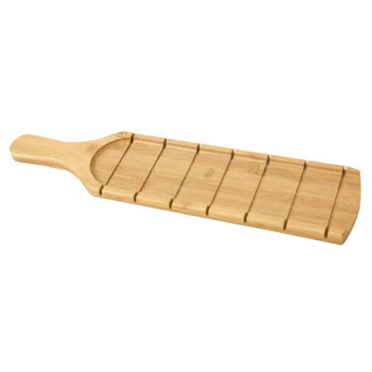 Bamboo Long Handle Grooved Long Cutting Board Fruit Tray