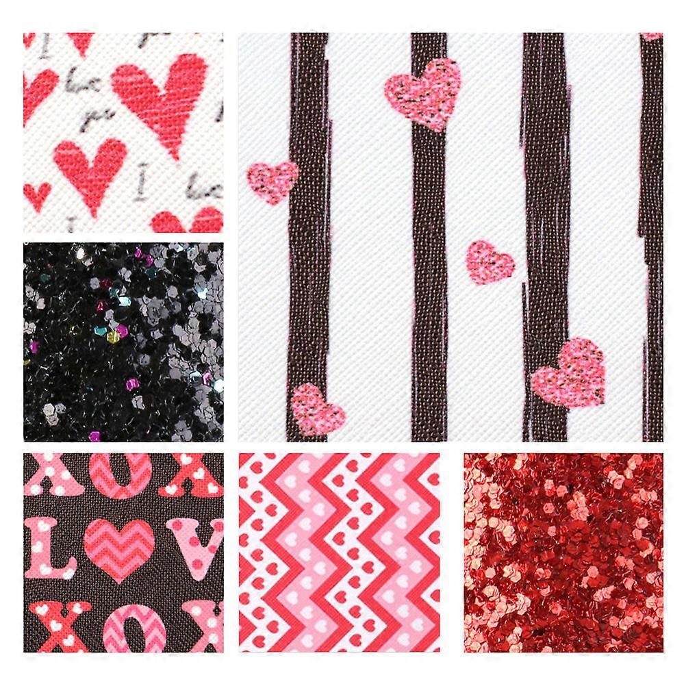 Handmade Project Sheet Love Heart Faux DIY Material 6Pcs Set