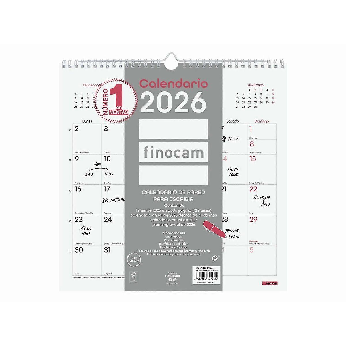 Wall calendar Finocam Multicolour Paper 30 x 30 cm