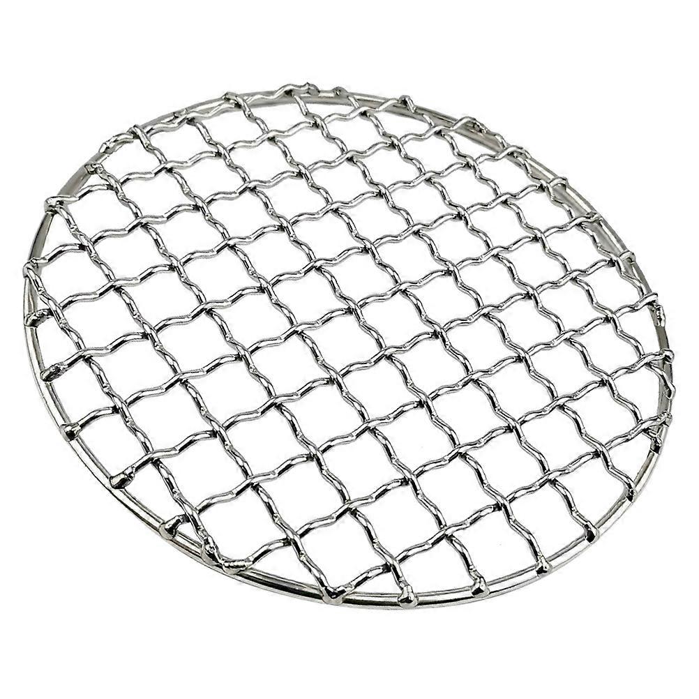 Disposable BBQ Rack 4Pcs Round Non-deforming Mesh Grid For Even Grilling Of Steak Fish And Vegetables 13.5X13.5X0.3Cm