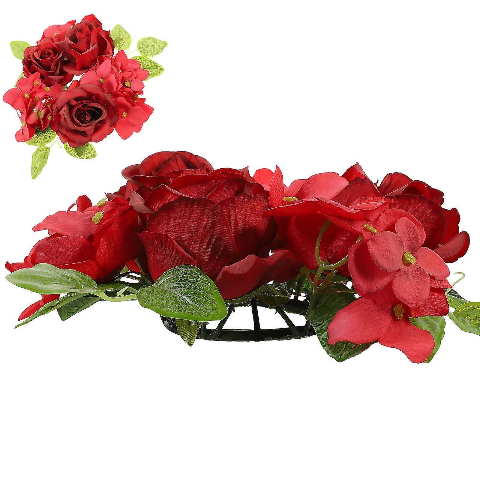 Hydrangea Candle Wreath 5Pcs Table Decoration For Weddings Parties Featuring European And Rustic Style
