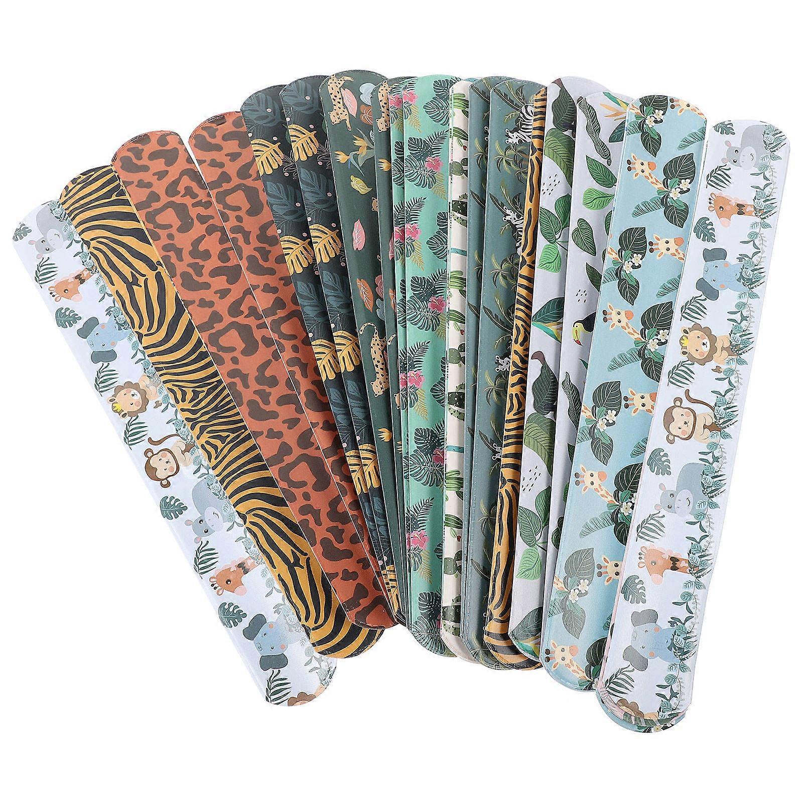 Assorted Color Animal Theme Slap Bracelet Set 120Pcs Perfect For Kids Parties Jungle Themes Durable PVC And Steel Design