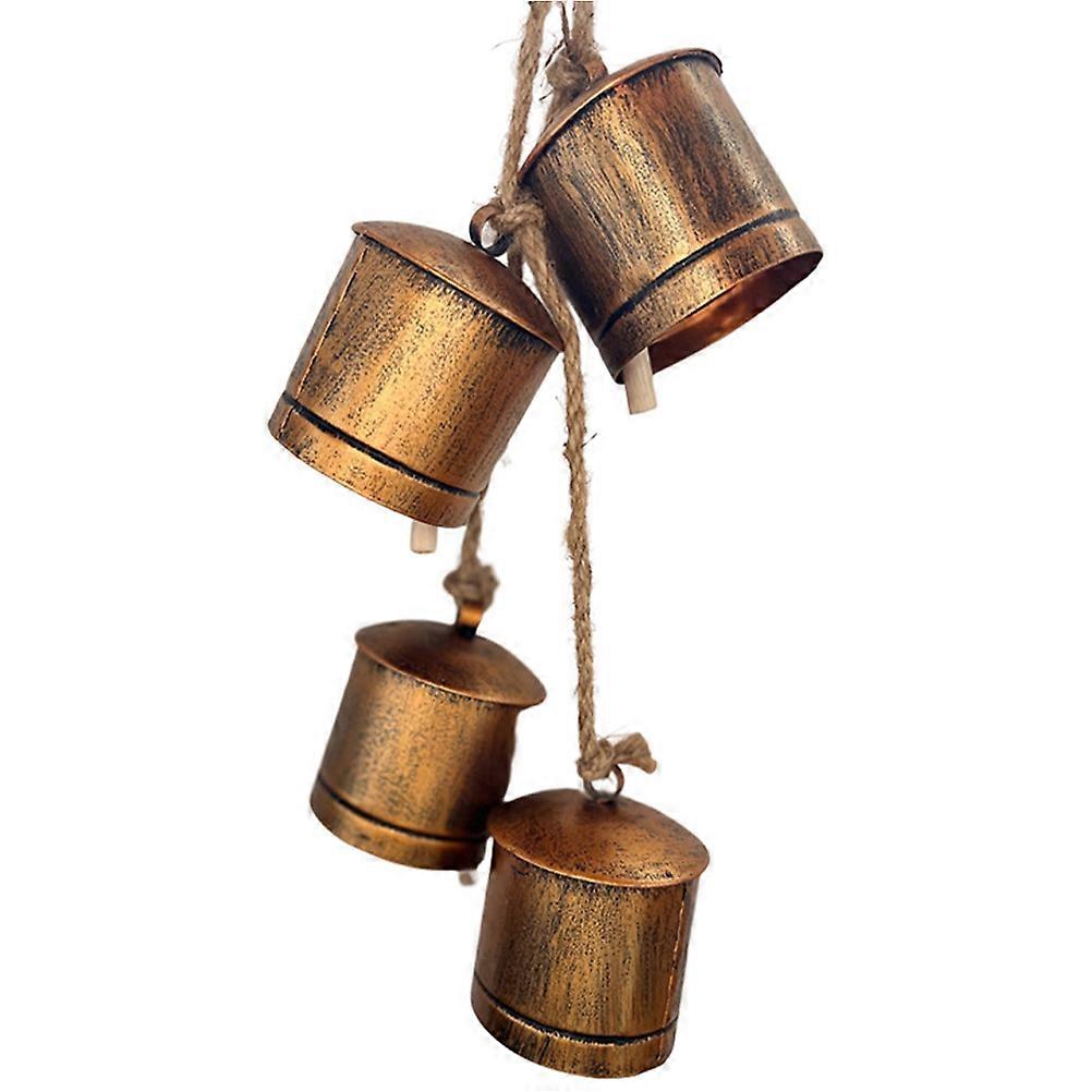 Metal Cow Bells Hanging Decorations for Pets 4 Strings Ringing