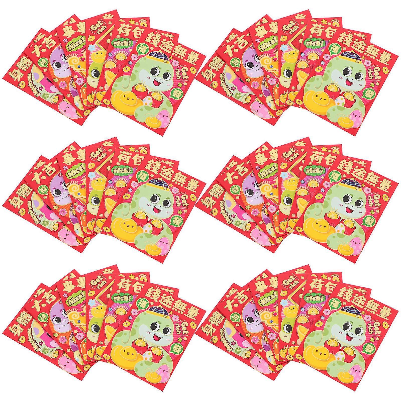 Decorative Red Packets Paper for Packing Use 72Pcs Lucky Money Envelopes