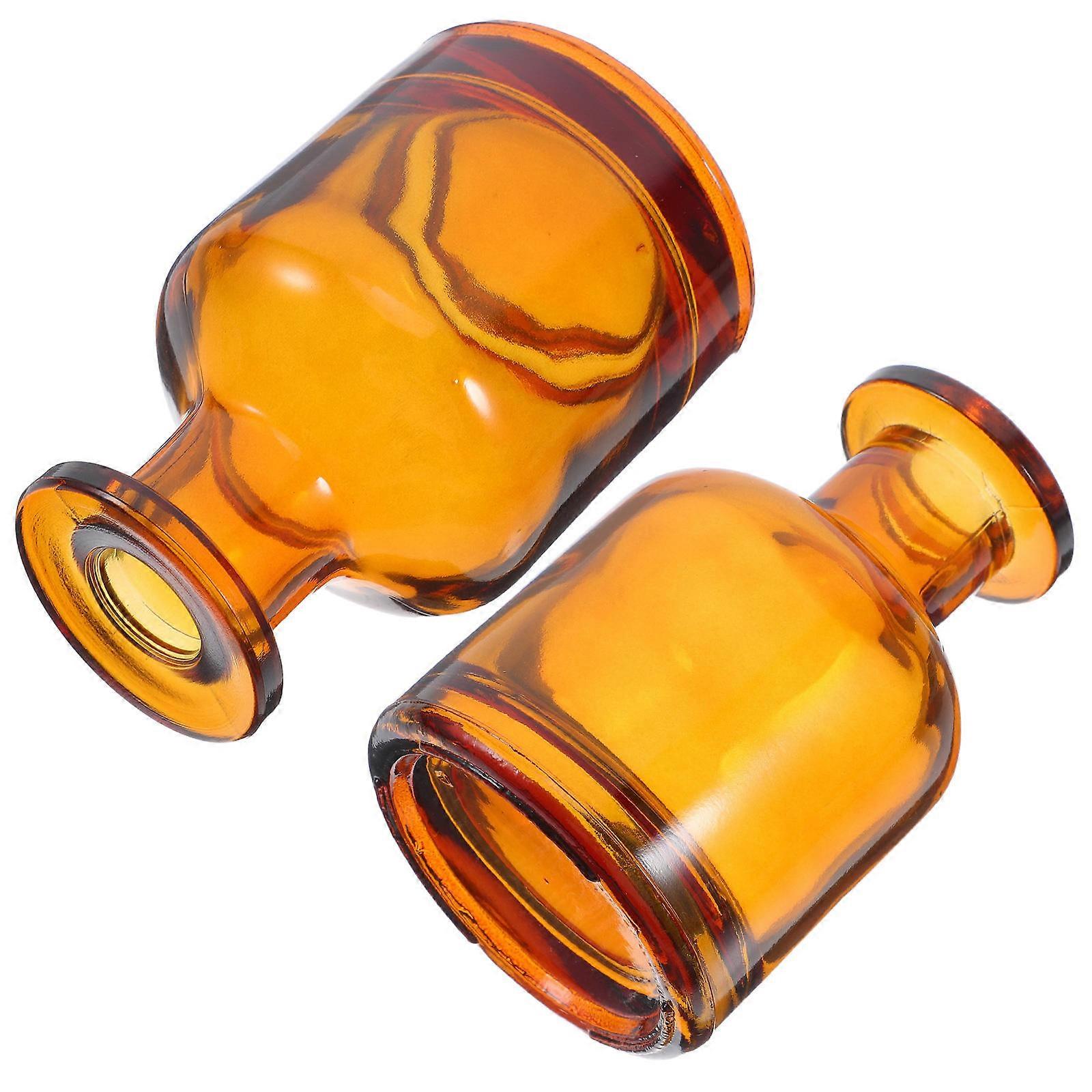 Aroma Diffuser Holder Glass Bottle for Refillable Diffuser 6Pcs Brown