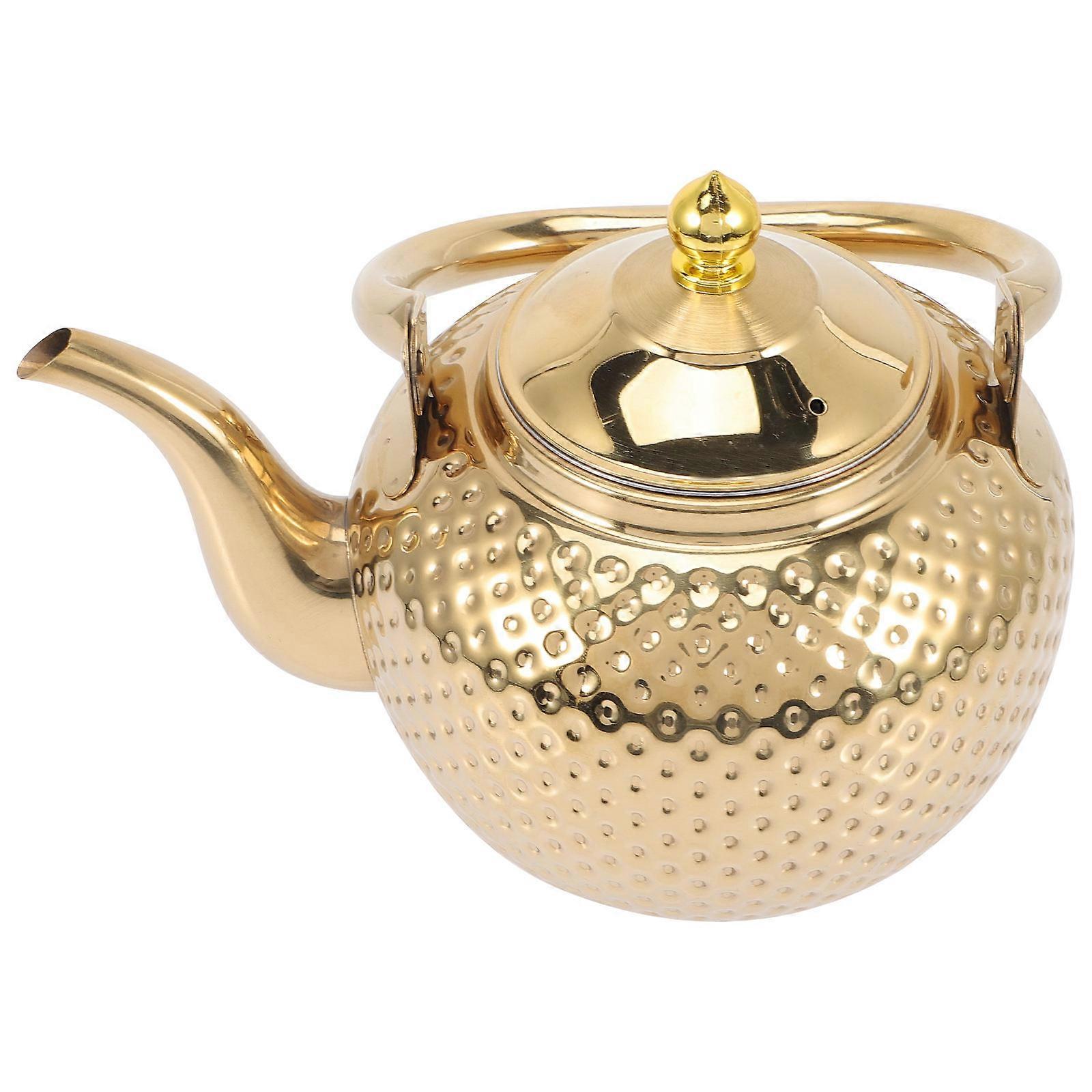 Decorative Tea Kettle Ideal For Coffee Lovers In Golden Shade With Compact Storage Capability 1Pack