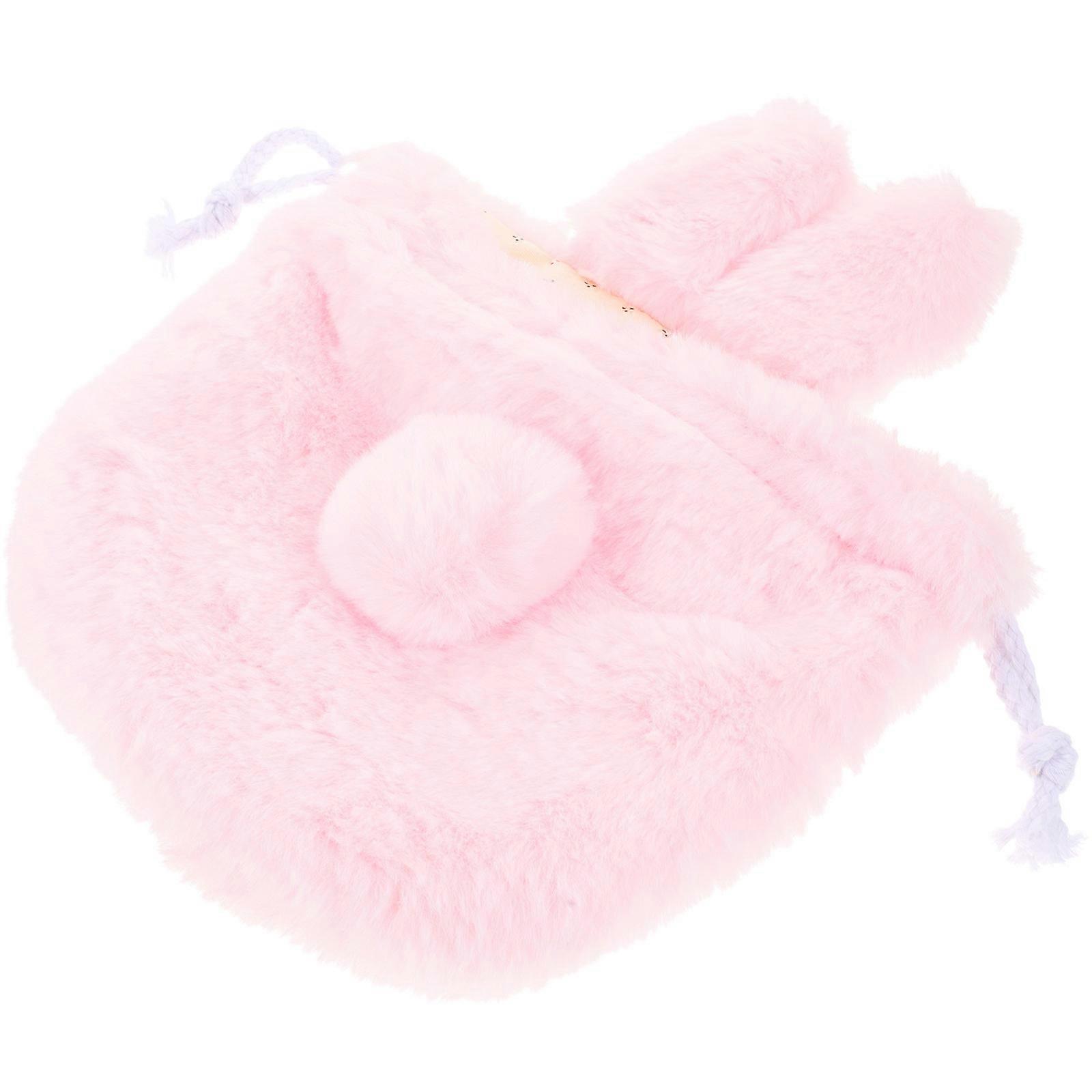 Plush Coin Bag 4Pcs Fit For Personal Items And Toiletries In Pink Rectangular For Easy Organization