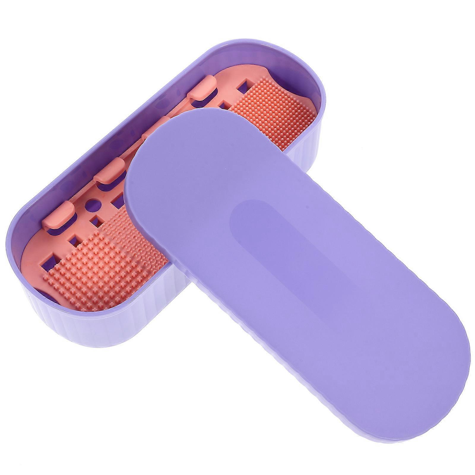 Makeup Brush Cleaner Box for Makeup Tool Cleaning 5Pcs Holder