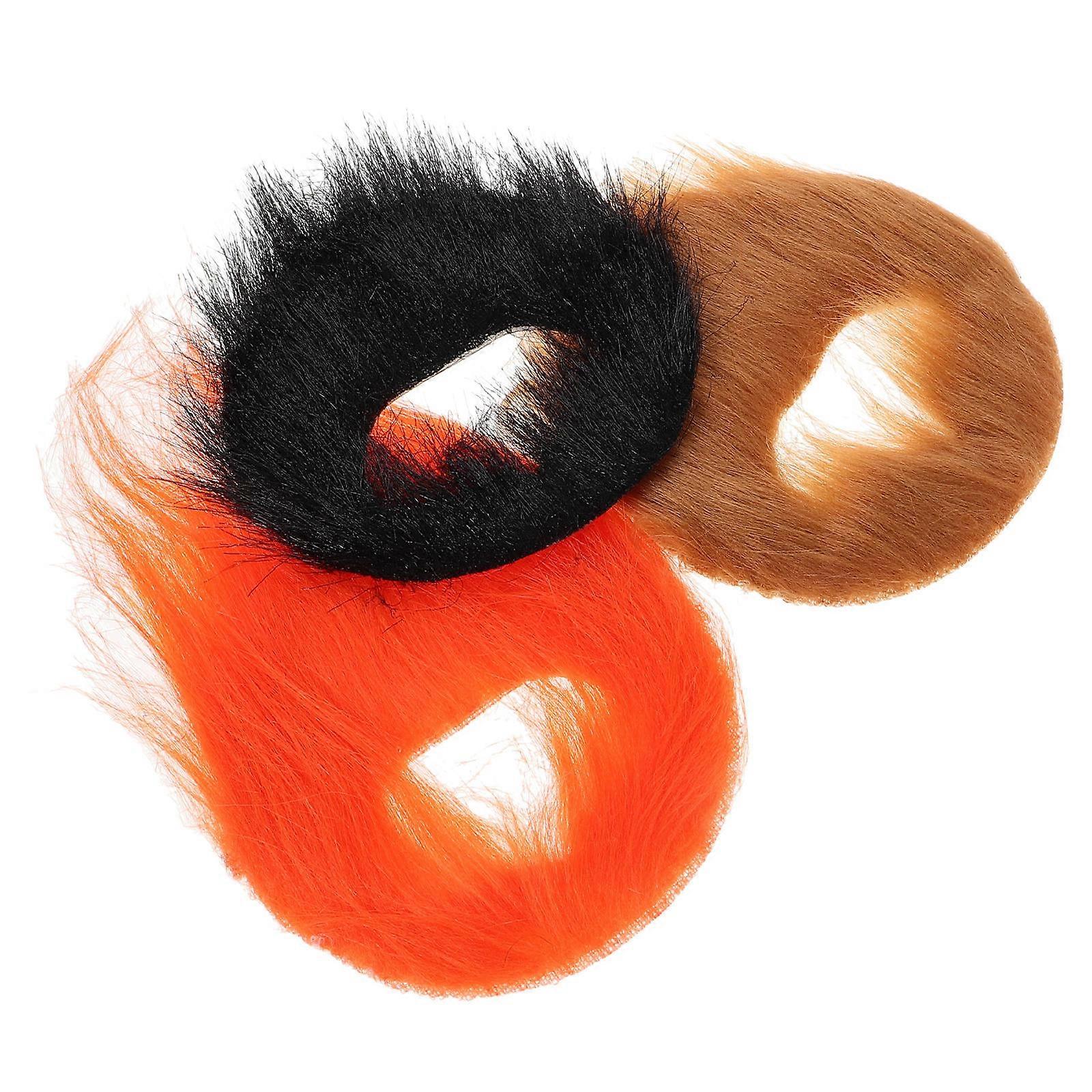 Assorted Color Fake Beard Set for Halloween Party 6Pcs DIY Self Adhesive