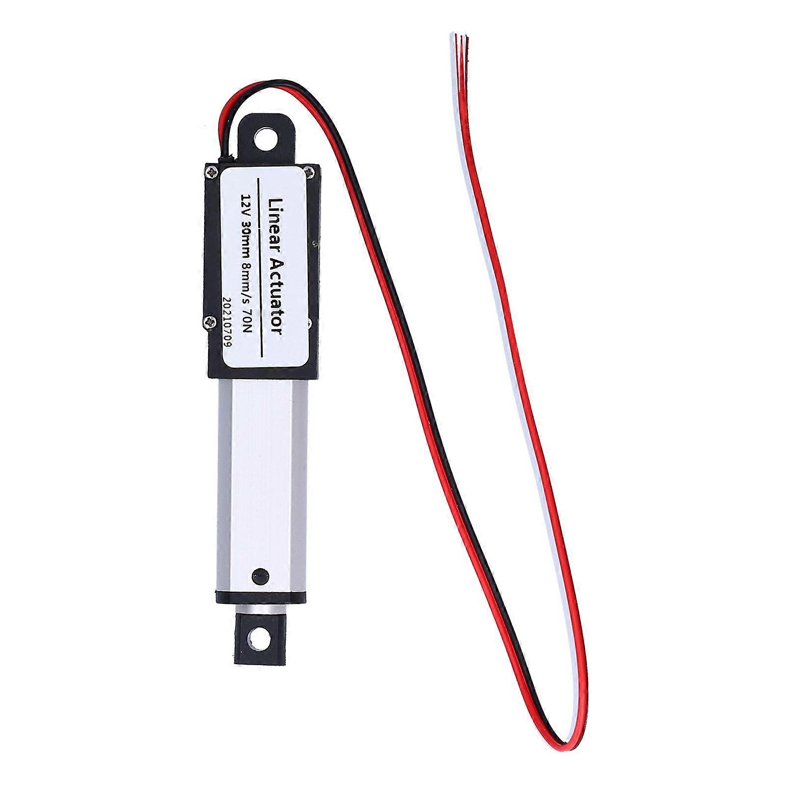 Linear Actuator 30mm DC 12V Noise Cancelling Short Circuit Protection Waterproof Mini Electric Linear Actuator8mm/s-70N