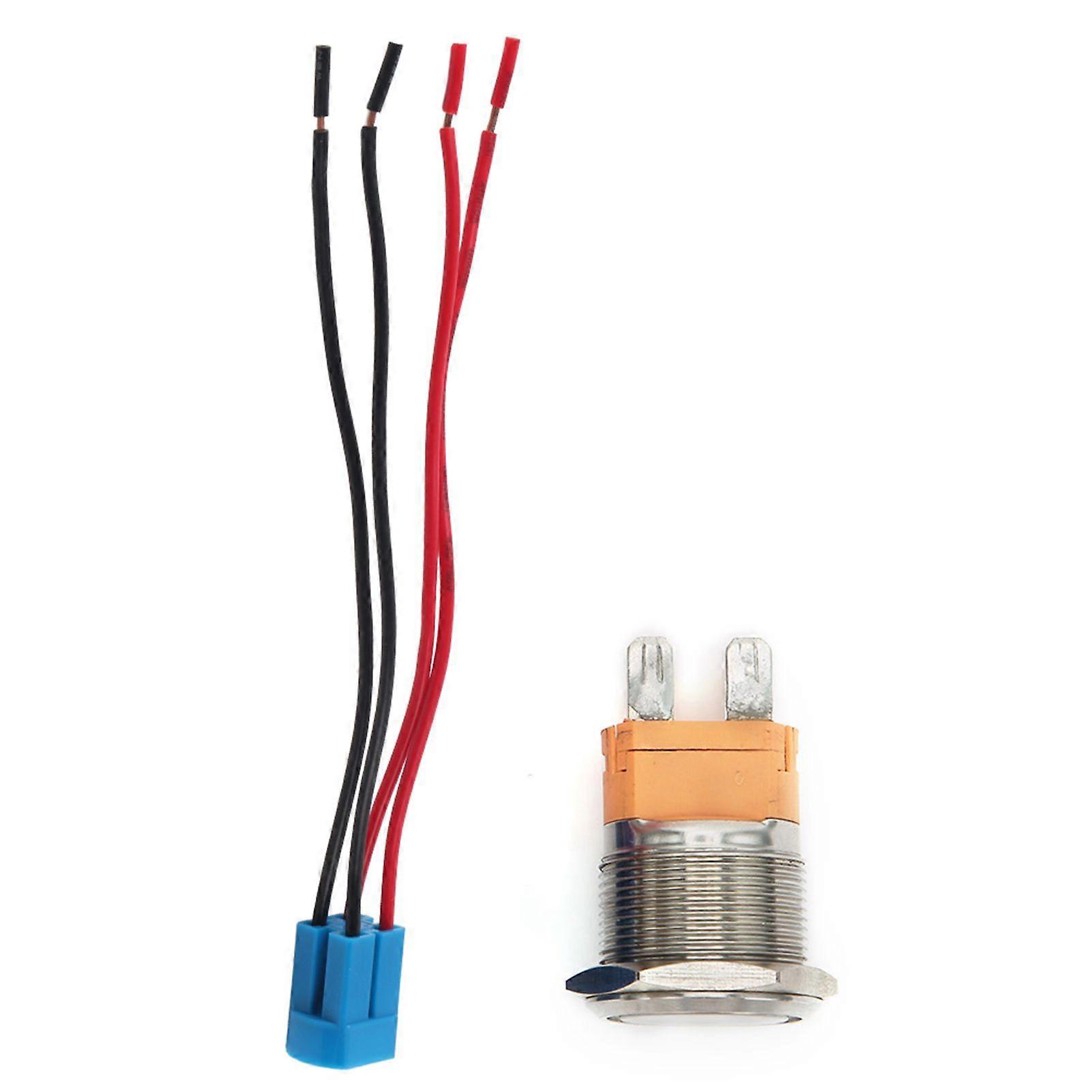 22mm AC250V 20A Push Button Switch Flat Head Metal Button Switch with 4Pin SocketSelf Reset