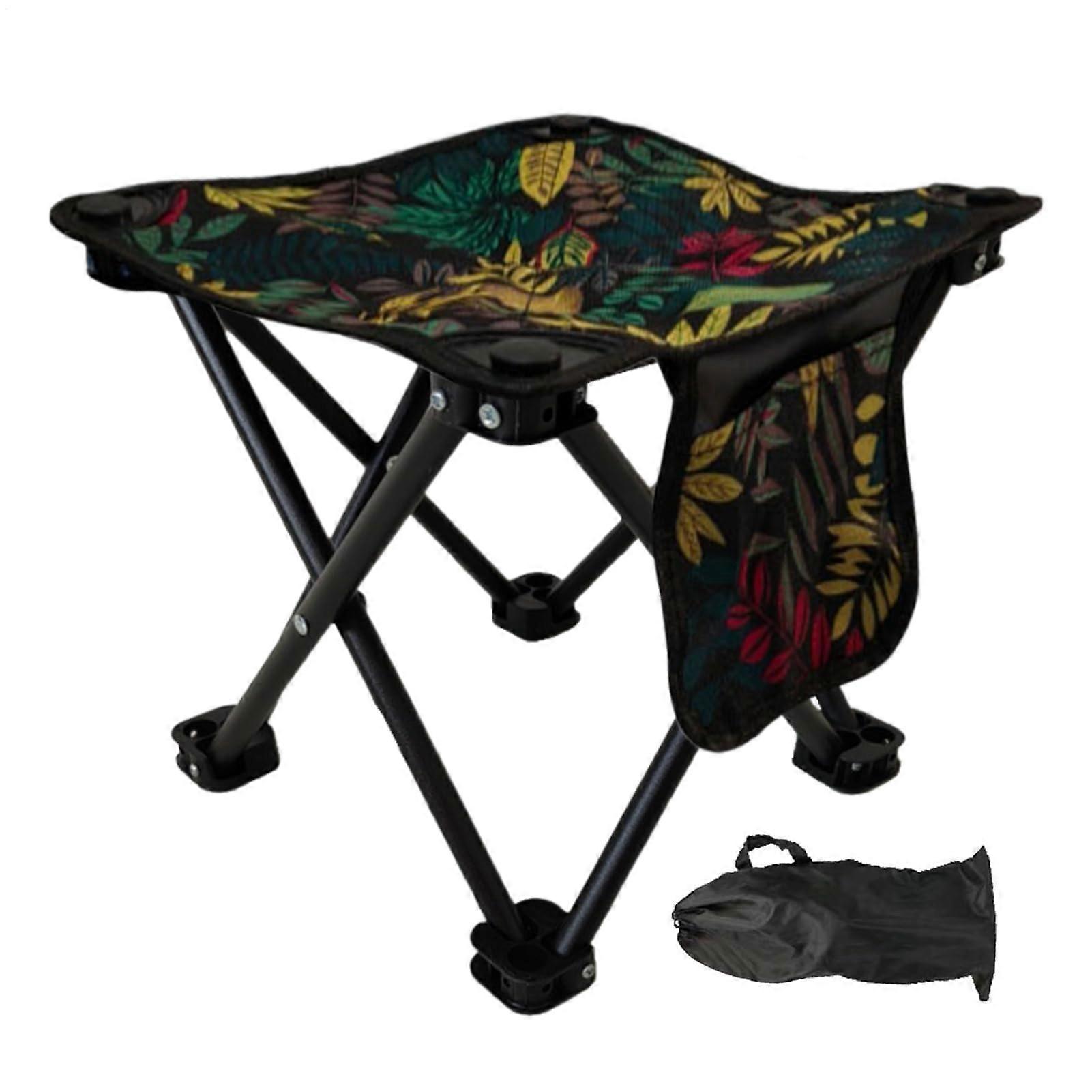 Camping Chair Folding, Lightweight Stool With Storage Bag, HeavyDuty Support For Travel And Mountaineering Maple Leaves
