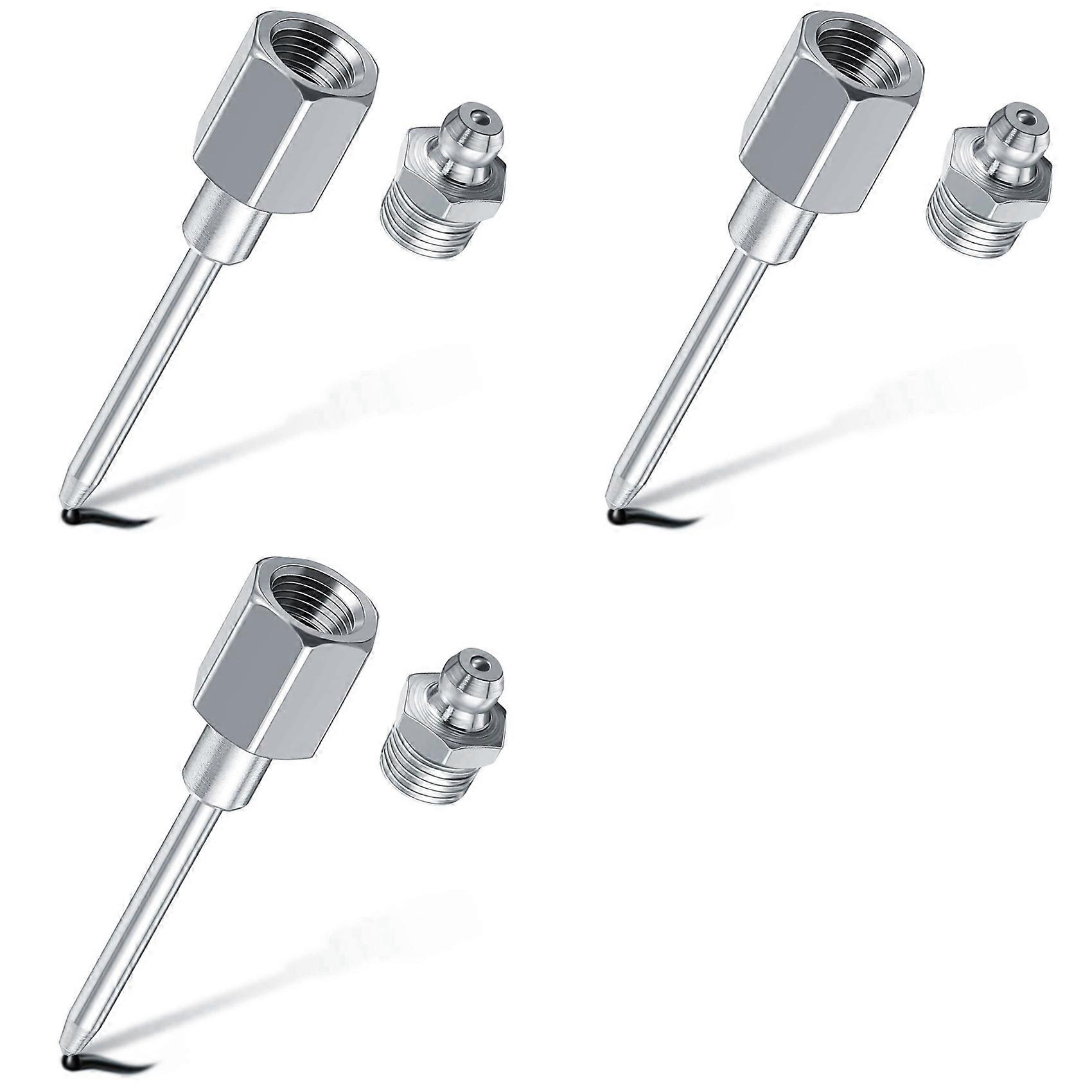 3X Narrow Needle Nozzle Grease Adapter with Hardened Steel Tip, Needle Nose Grease Dispenser with 1/8 Inch NPT Thread