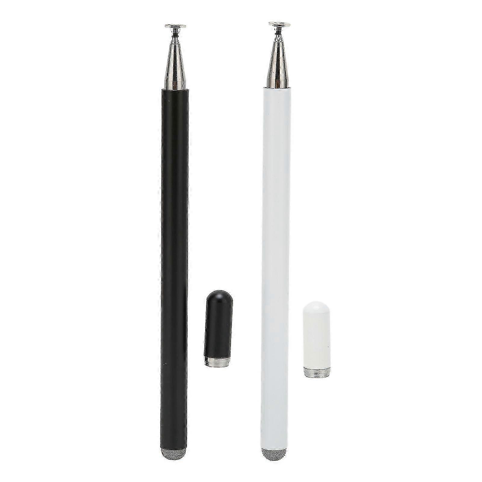 High Sensitivity Stylus Pens - 2 Pack, Comfortable Grip & Accurate for Touch Screen Tablets and Phones (Black/White)