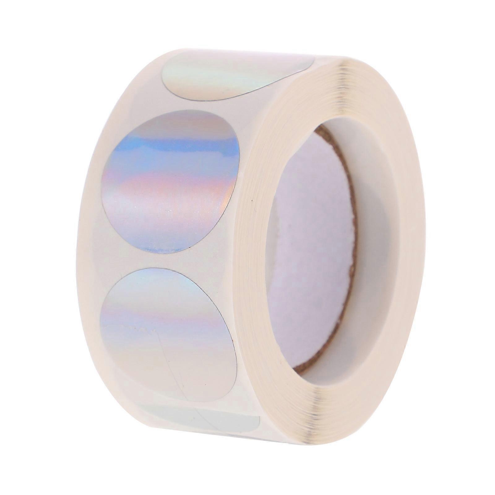 Scrapbooking Sticker Round Labels for Decoration 1 Roll Silver Paper