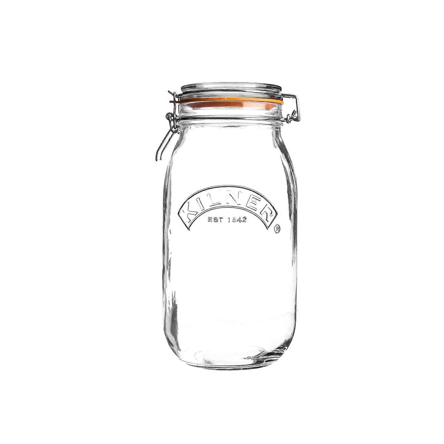 Clip  Round Airtight Glass Jar 2L For Pickling And Preserving Fruits, Storing Biscuits And Pantry Staples