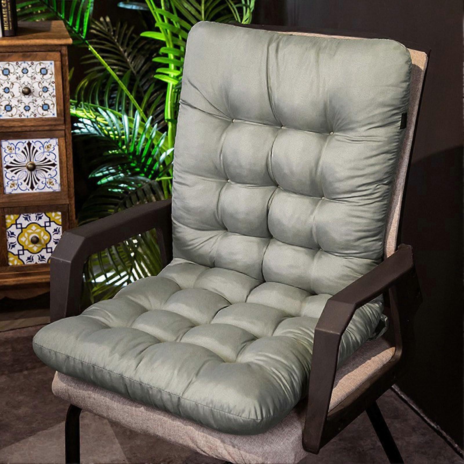 Garden Chair Cushion With  Backrest Rocking Chair Cushion Rattan Outdoor Seat Cushion For Patio Swing Grey 45x155cm