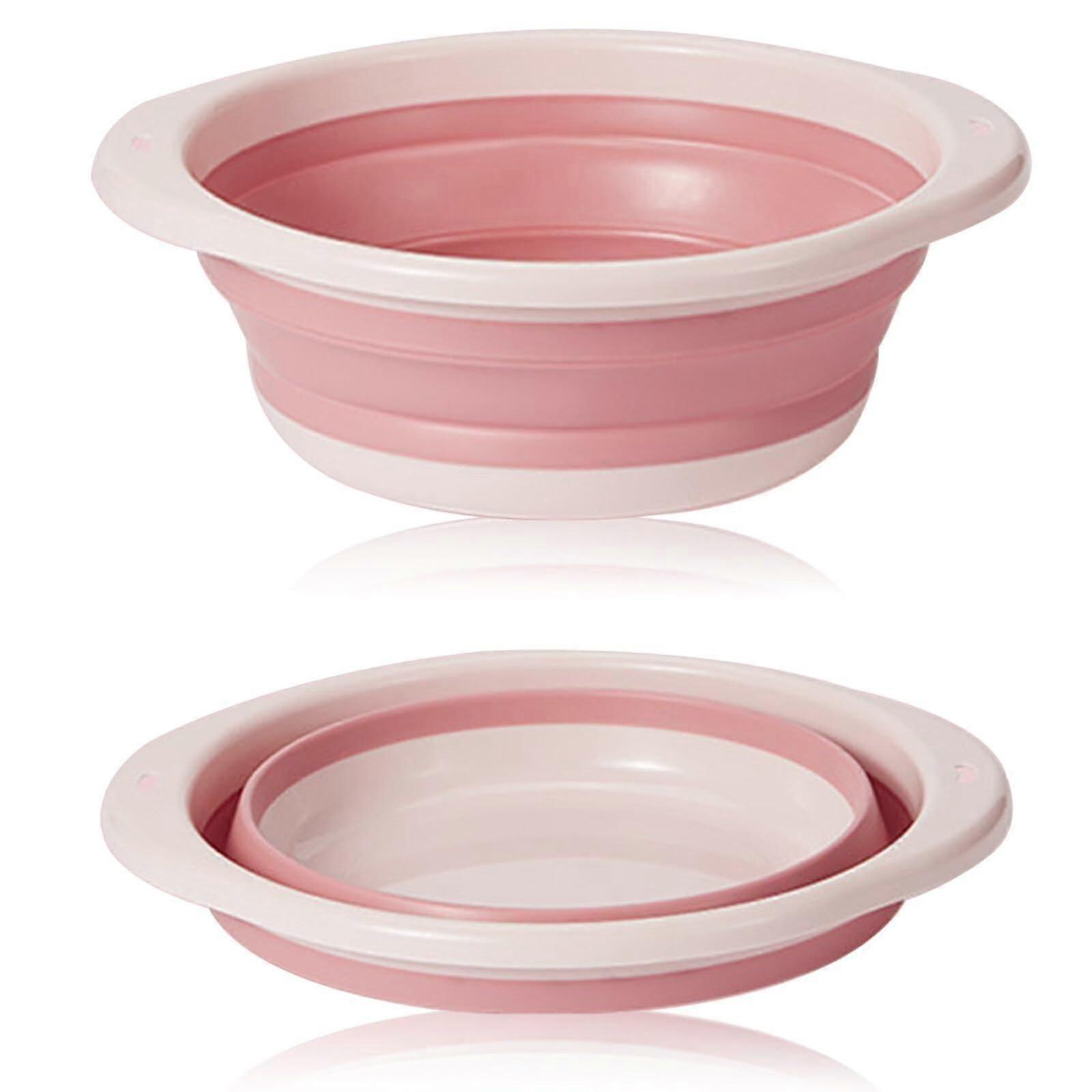 Collapsible Basin, Round Collapsible Dish Bowl (pink/large)