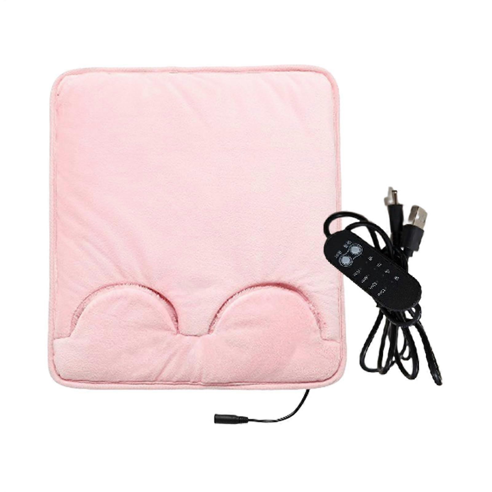 Foot Heating Pad USB Powered Heater Auto ShutOff Pink Foot Warmer Mat For Cold Weather Living Room Bedroom