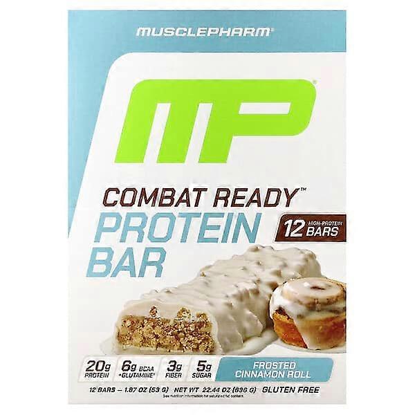 MusclePharm, Combat ReadyÃÂ¢ÃÂÃÂ¢ Protein Bar, Frosted Cinnamon Roll, 12 Bars, 1.87 oz (53 g) Each