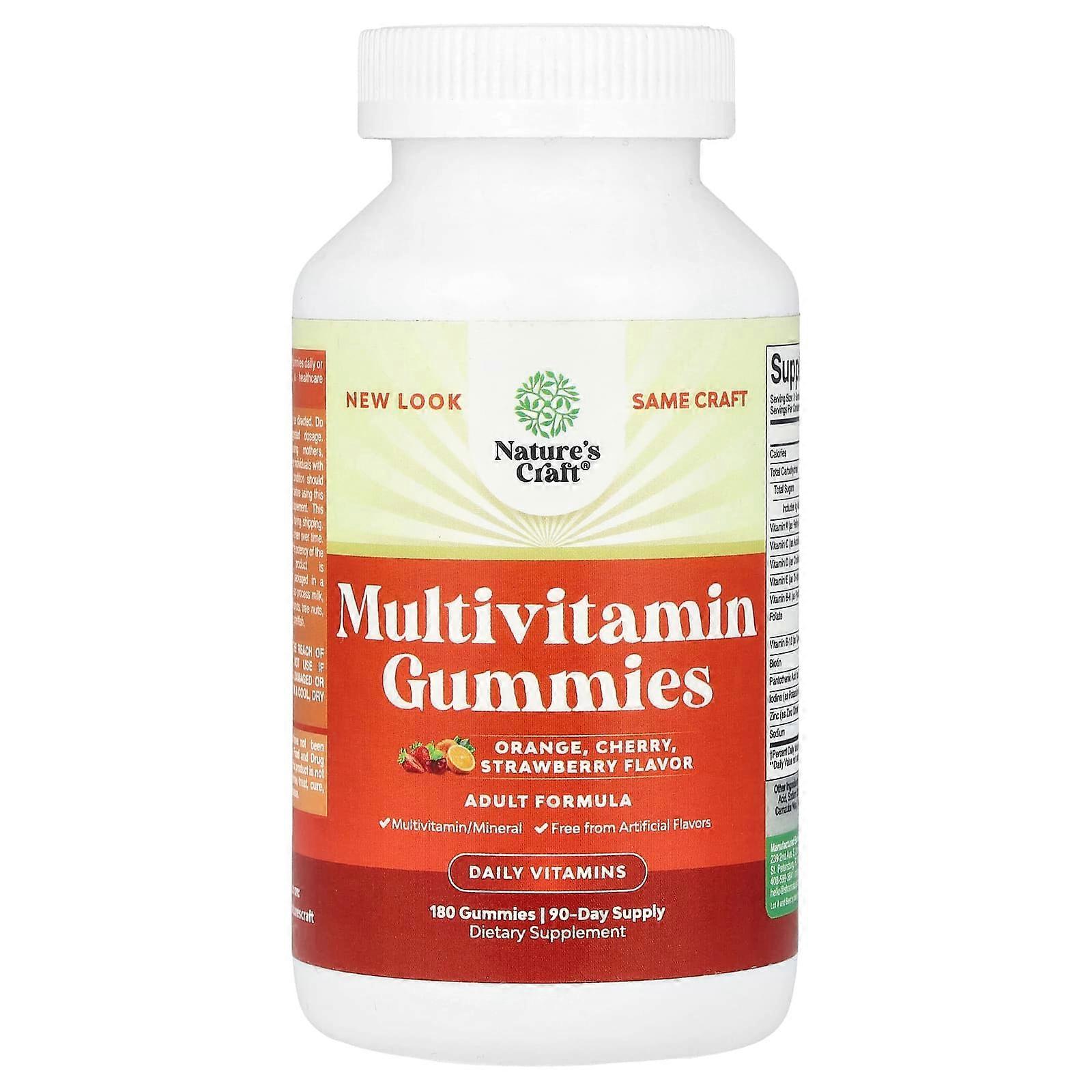 Multivitamin Gummies, Orange, Cherry, Strawberry, 180 Gummies